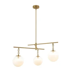 3-light Adjustable Gradual White Glass Globe Sputnik Chandelier