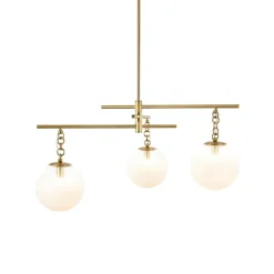 3-light Adjustable Gradual White Glass Globe Sputnik Chandelier