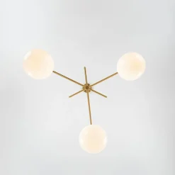 3-light Adjustable Gradual White Glass Globe Sputnik Chandelier