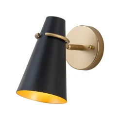 1-Light Adjustable Head Metal Cone Vanity Wall Sconce