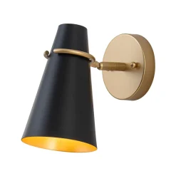 1-Light Adjustable Head Metal Cone Vanity Wall Sconce