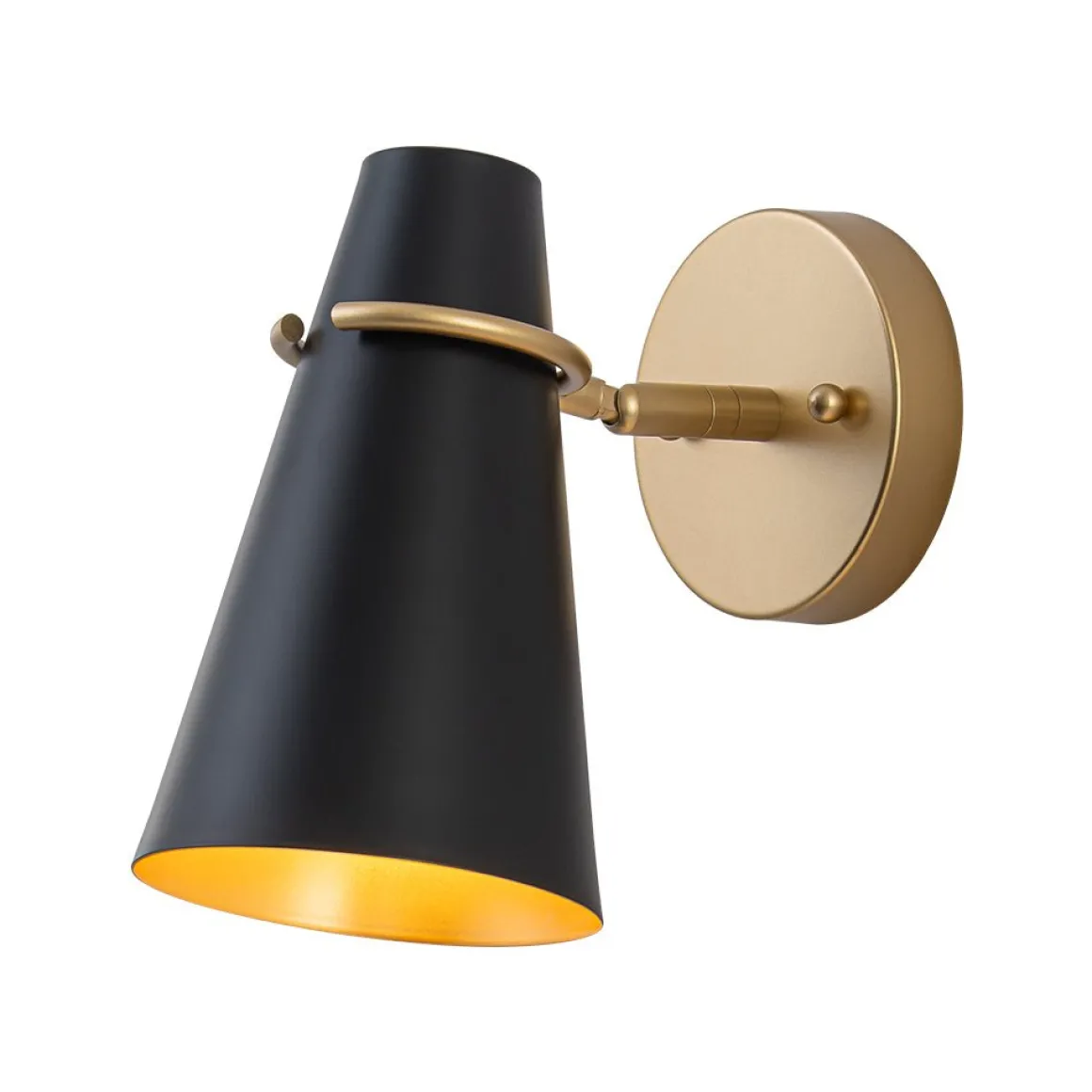 1-Light Adjustable Head Metal Cone Vanity Wall Sconce