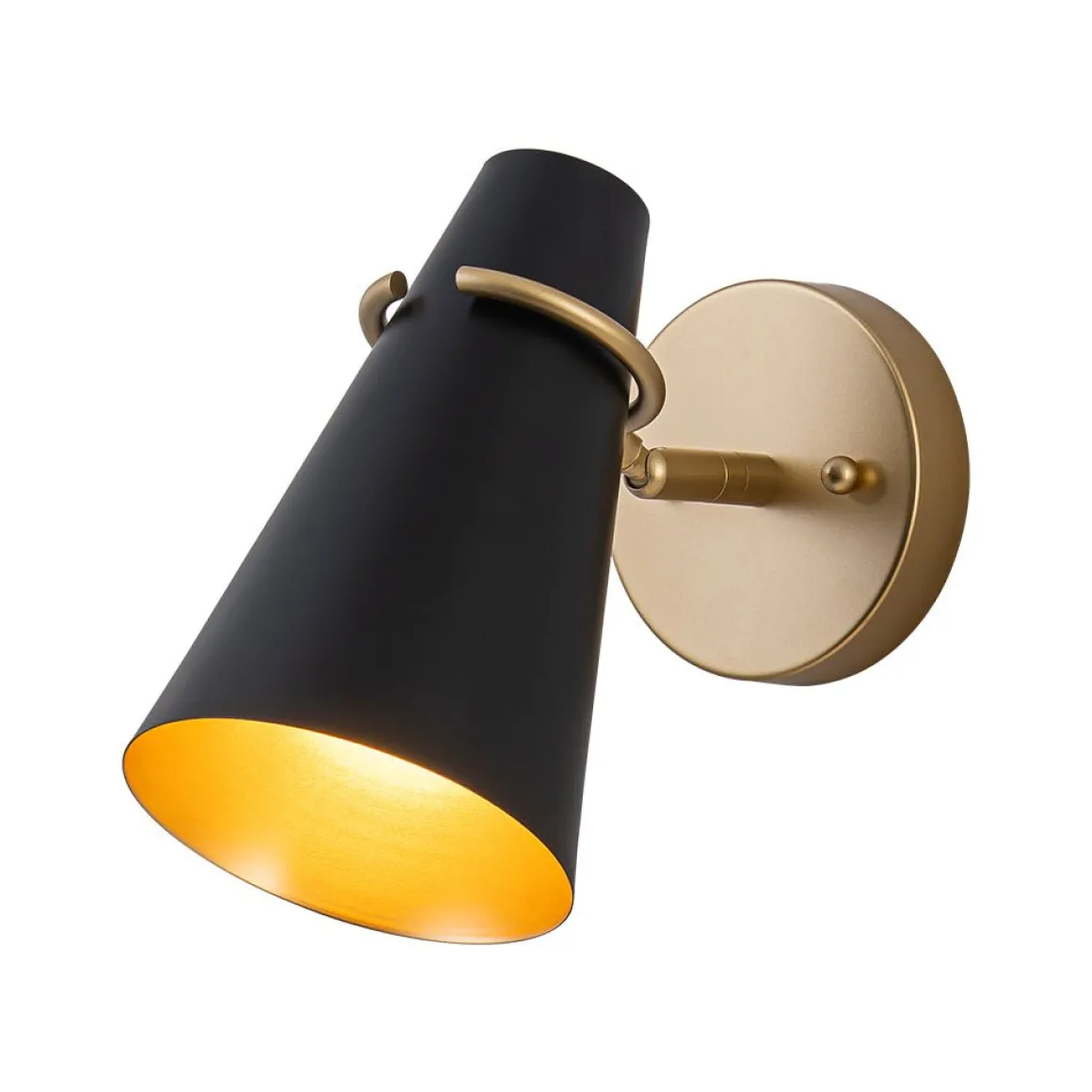 1-Light Adjustable Head Metal Cone Vanity Wall Sconce