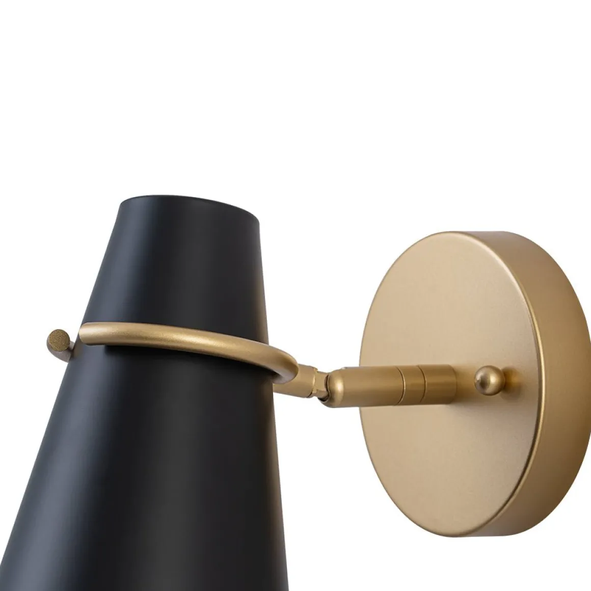 1-Light Adjustable Head Metal Cone Vanity Wall Sconce