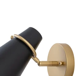1-Light Adjustable Head Metal Cone Vanity Wall Sconce