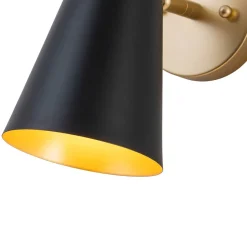 1-Light Adjustable Head Metal Cone Vanity Wall Sconce
