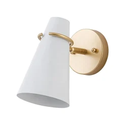 1-Light Adjustable Head Metal Cone Vanity Wall Sconce
