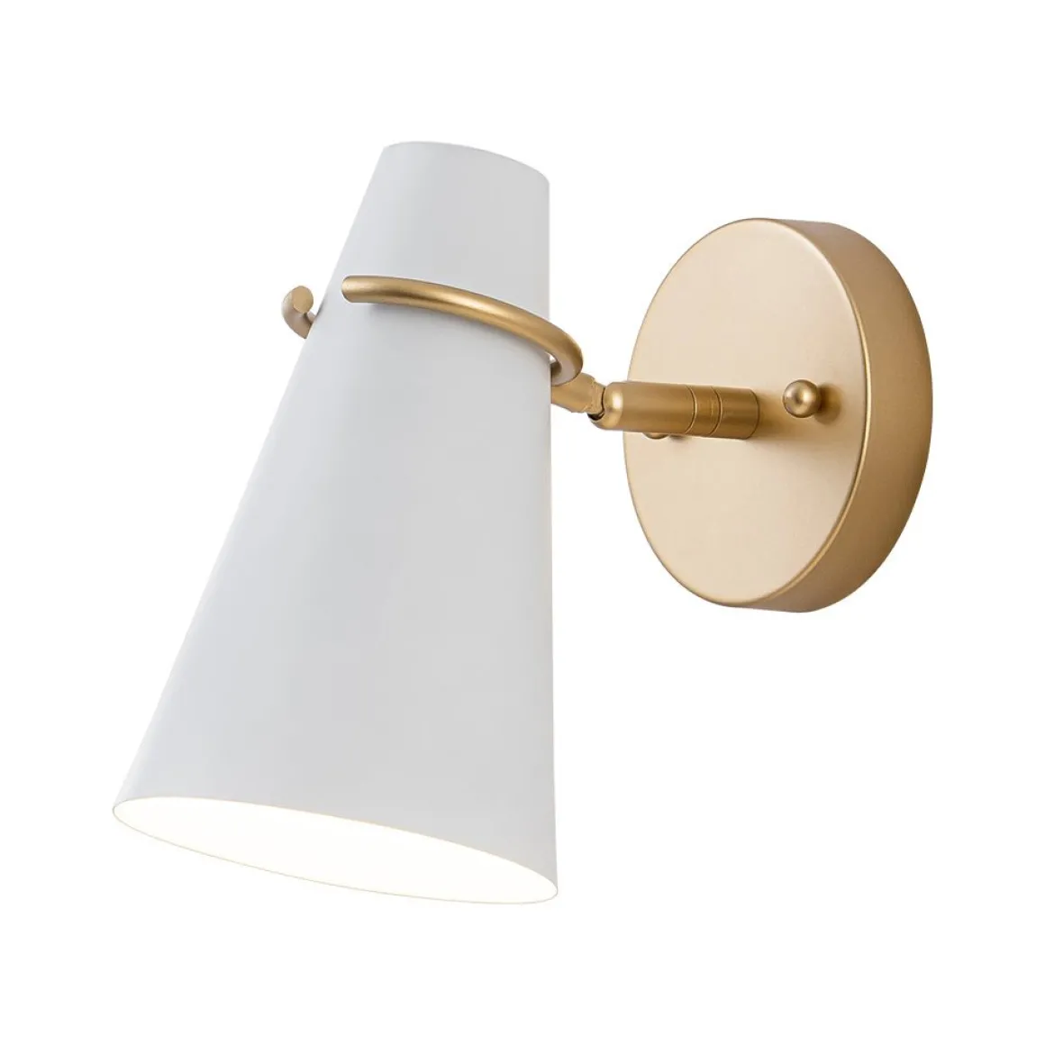 1-Light Adjustable Head Metal Cone Vanity Wall Sconce