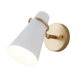 1-Light Adjustable Head Metal Cone Vanity Wall Sconce