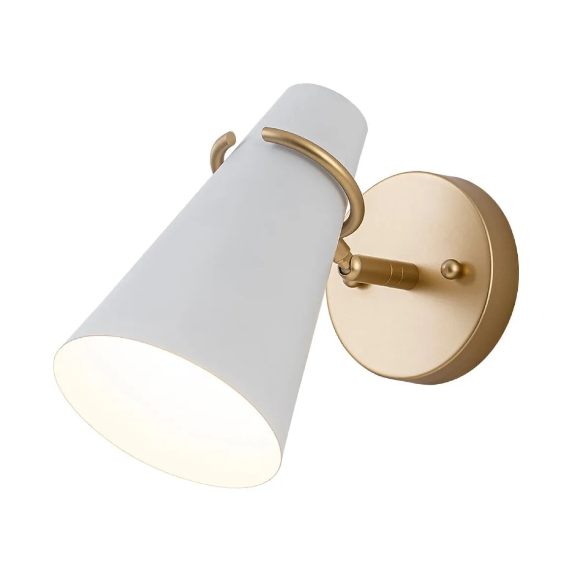 1-Light Adjustable Head Metal Cone Vanity Wall Sconce