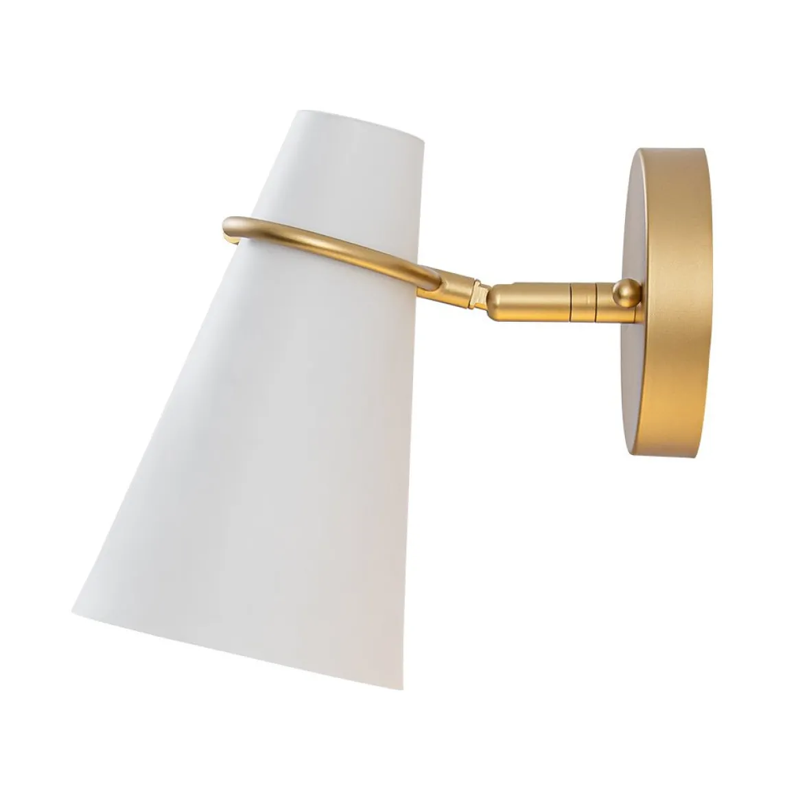 1-Light Adjustable Head Metal Cone Vanity Wall Sconce