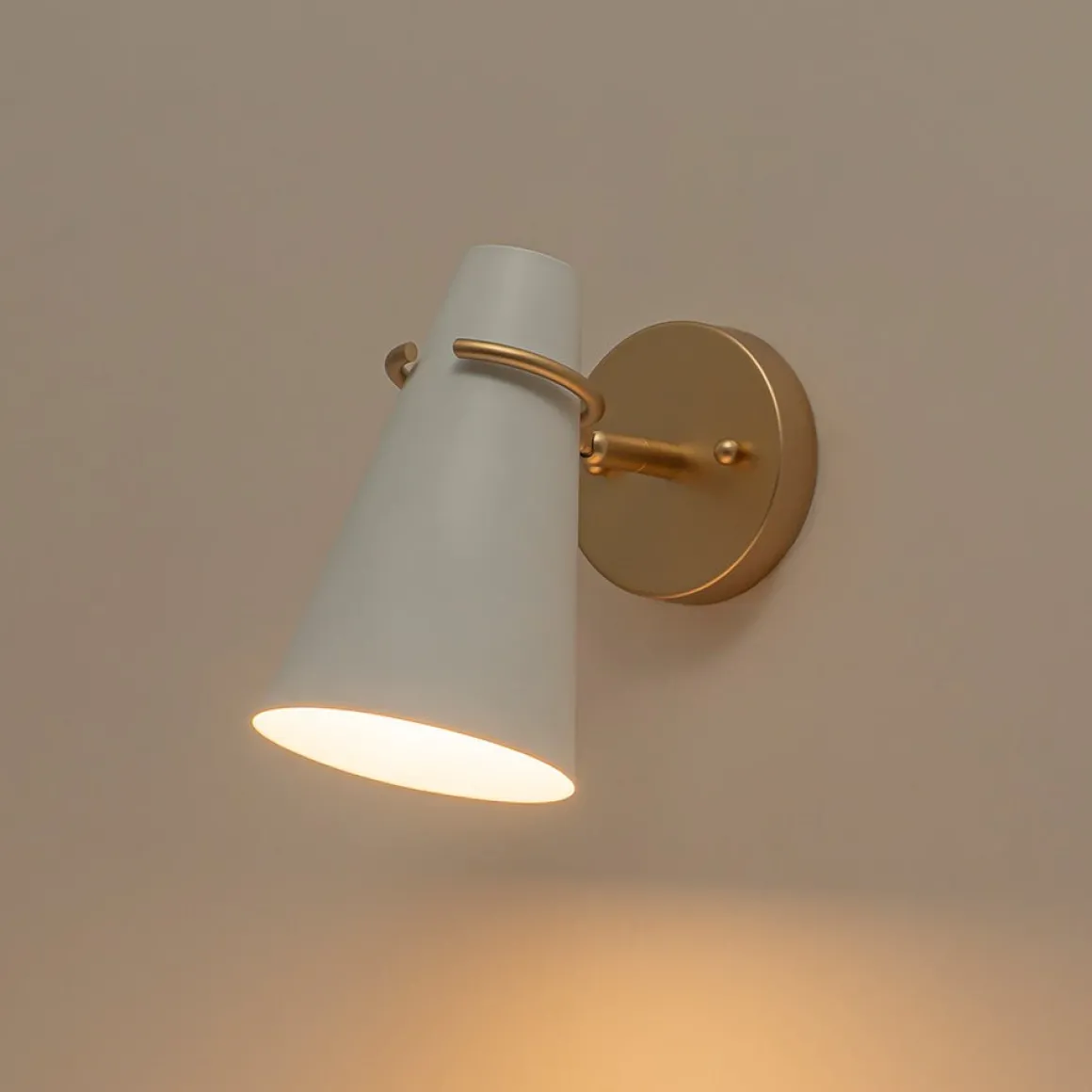 1-Light Adjustable Head Metal Cone Vanity Wall Sconce