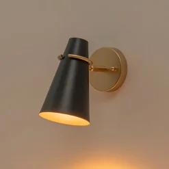 1-Light Adjustable Head Metal Cone Vanity Wall Sconce