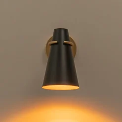 1-Light Adjustable Head Metal Cone Vanity Wall Sconce