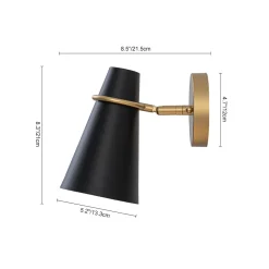 1-Light Adjustable Head Metal Cone Vanity Wall Sconce