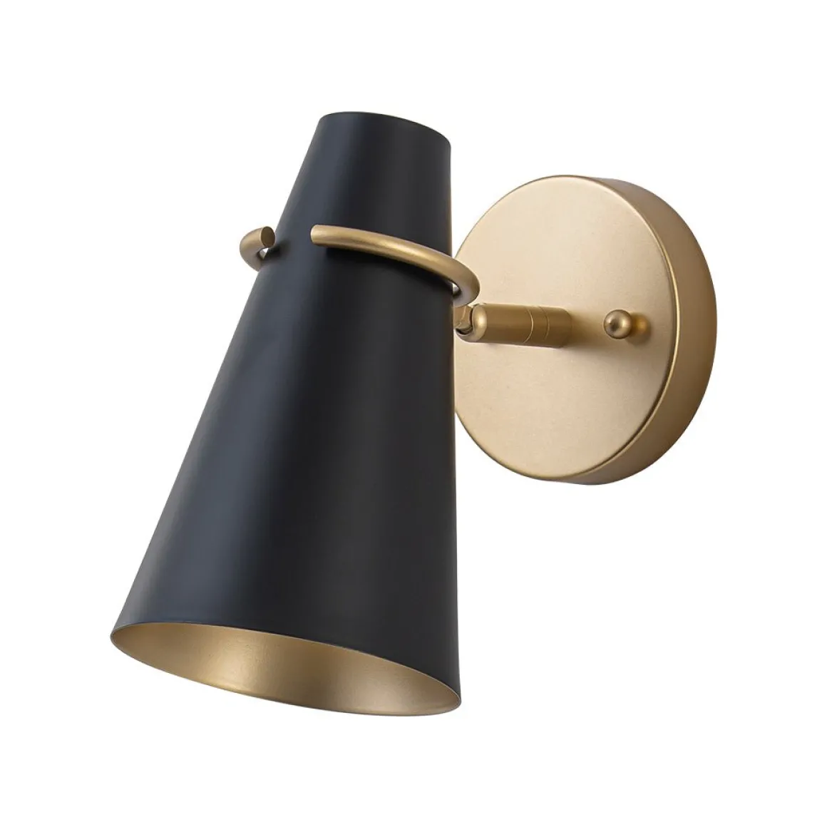 1-Light Adjustable Head Metal Cone Vanity Wall Sconce