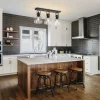 3-Light Adjustable Seeded Glass Linear Semi Flush Mount