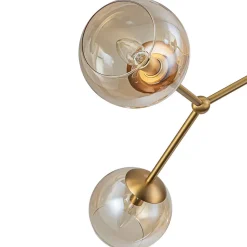 6-Light Amber Glass Globe Branch Sputnik Chandelier