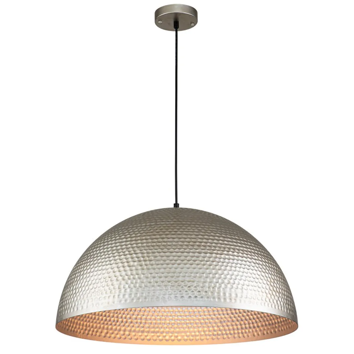 1-Light Antique Oversized Hammered Dome Pendant Light