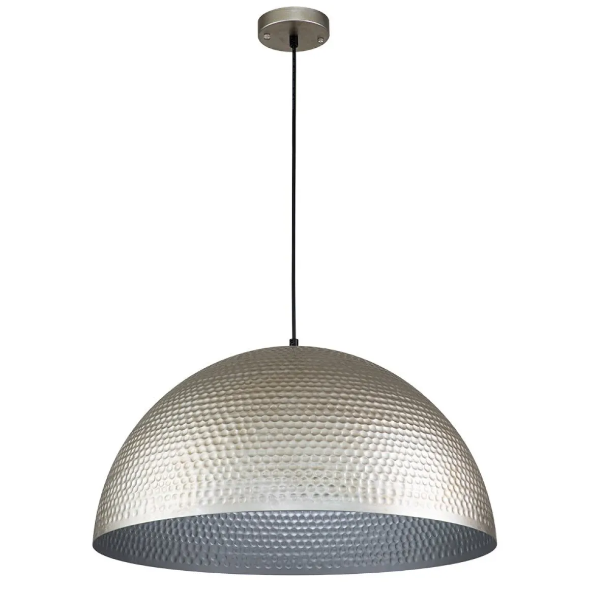 1-Light Antique Oversized Hammered Dome Pendant Light