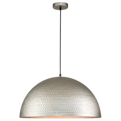 1-Light Antique Oversized Hammered Dome Pendant Light