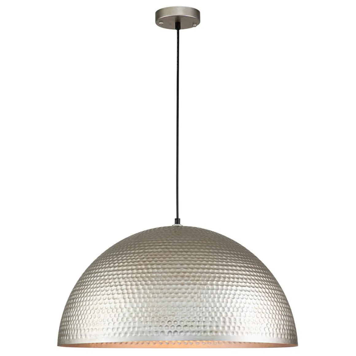 1-Light Antique Oversized Hammered Dome Pendant Light