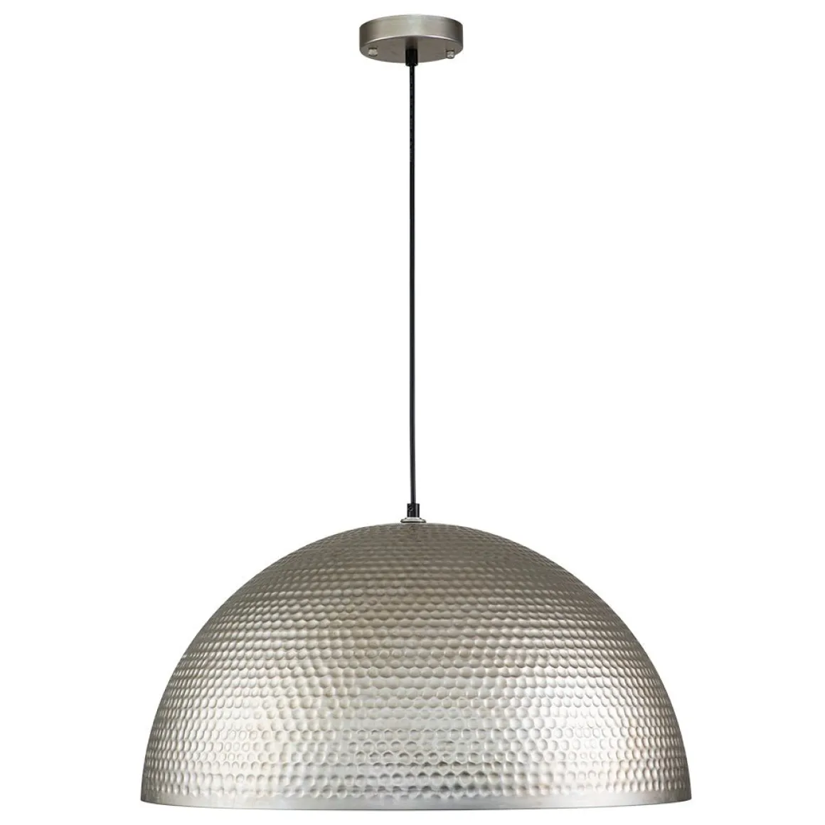 1-Light Antique Oversized Hammered Dome Pendant Light