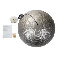 1-Light Antique Oversized Hammered Dome Pendant Light