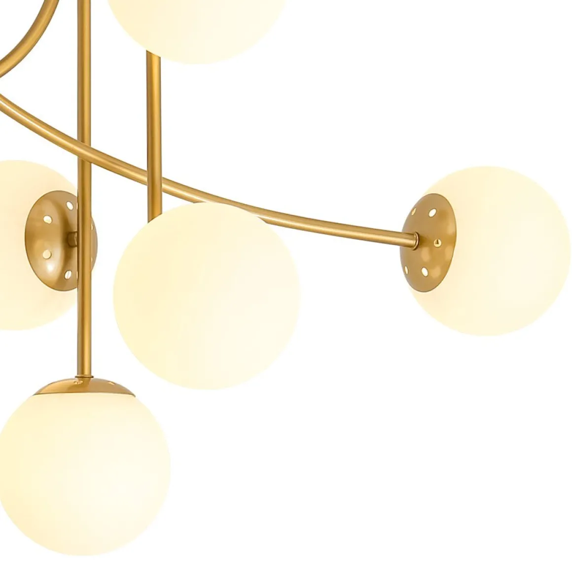 6‑Light Arch Opal Glass Globe Bubble Semi Flush Chandelier
