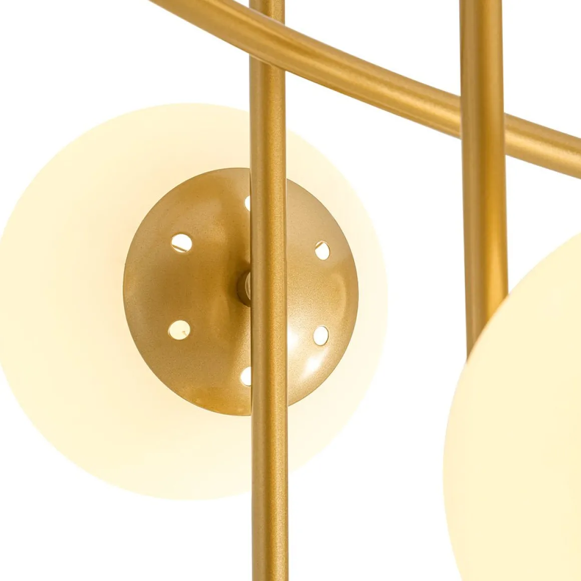 6‑Light Arch Opal Glass Globe Bubble Semi Flush Chandelier