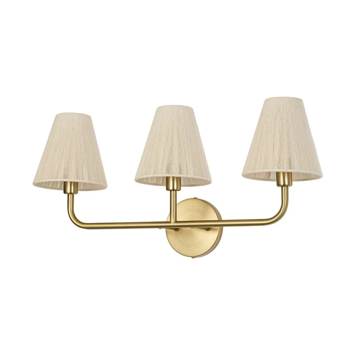 3-Light Beige Woven Thread Conical Vanity Wall Sconce