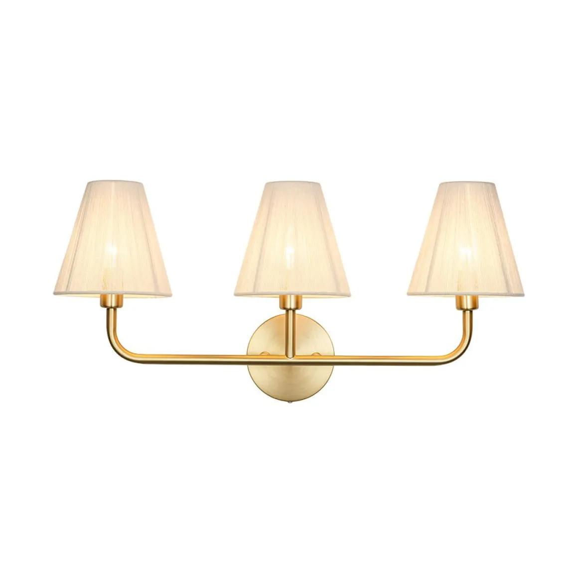 3-Light Beige Woven Thread Conical Vanity Wall Sconce