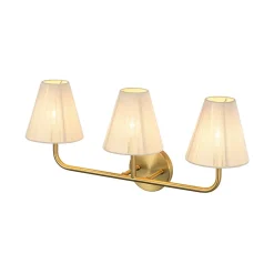 3-Light Beige Woven Thread Conical Vanity Wall Sconce