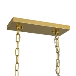 5-Light Beige Woven Thread Linear Cage Island Chandelier