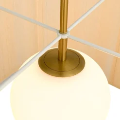 1-Light Beige Woven Thread Wavy Drum Cage Chandelier