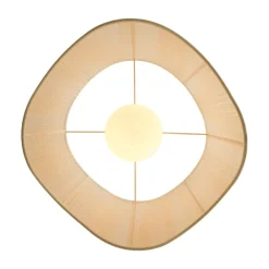 1-Light Beige Woven Thread Wavy Drum Cage Chandelier