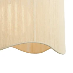 1-Light Beige Woven Thread Wavy Drum Cage Chandelier