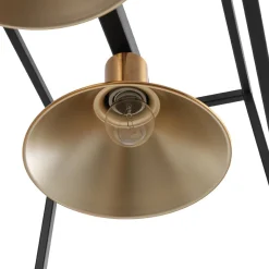 3-Light Black Brass Rectangle Cage Island Chandelier