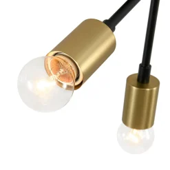 3-Light Black Brass Sputnik Semi Flush Mount