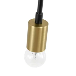 3-Light Black Brass Sputnik Semi Flush Mount