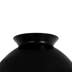 1-Light Black Dome Frosted Glass Shade Semi Flush Mount