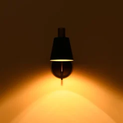 1-Light Black Gold 90-Degree Adjustable Cone Wall Lamp
