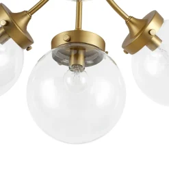 4-Light Bloom Clear Glass Globe Semi Flush Mount