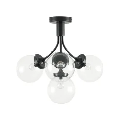 4-Light Bloom Clear Glass Globe Semi Flush Mount