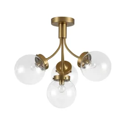 4-Light Bloom Clear Glass Globe Semi Flush Mount