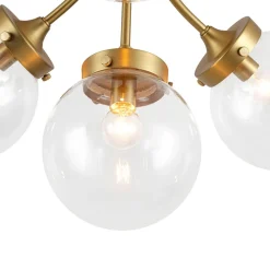 4-Light Bloom Clear Glass Globe Semi Flush Mount