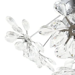 4-Light Bloom Dandelion Crystal Sputnik Semi Flush Mount