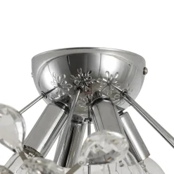 4-Light Bloom Dandelion Crystal Sputnik Semi Flush Mount