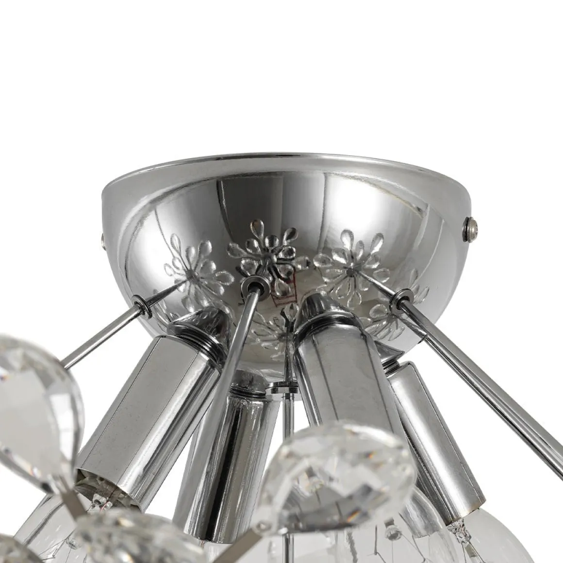 4-Light Bloom Dandelion Crystal Sputnik Semi Flush Mount