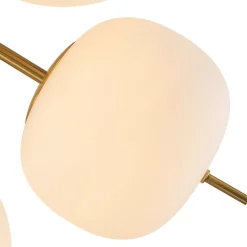6-Light Bloom Opal Glass Globe Round Sputnik Semi Flush Mount